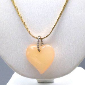 Pale Blush Heart Pendant Necklace